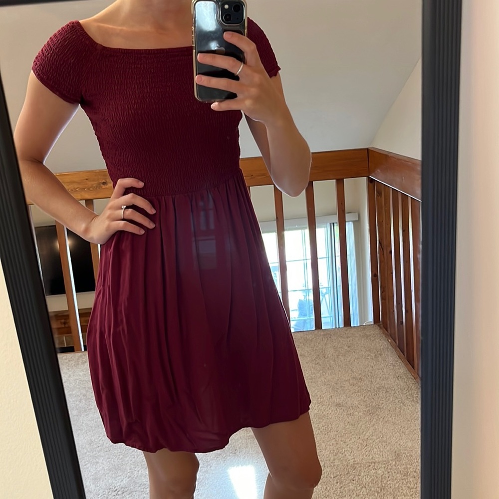 Smocked Red Dress